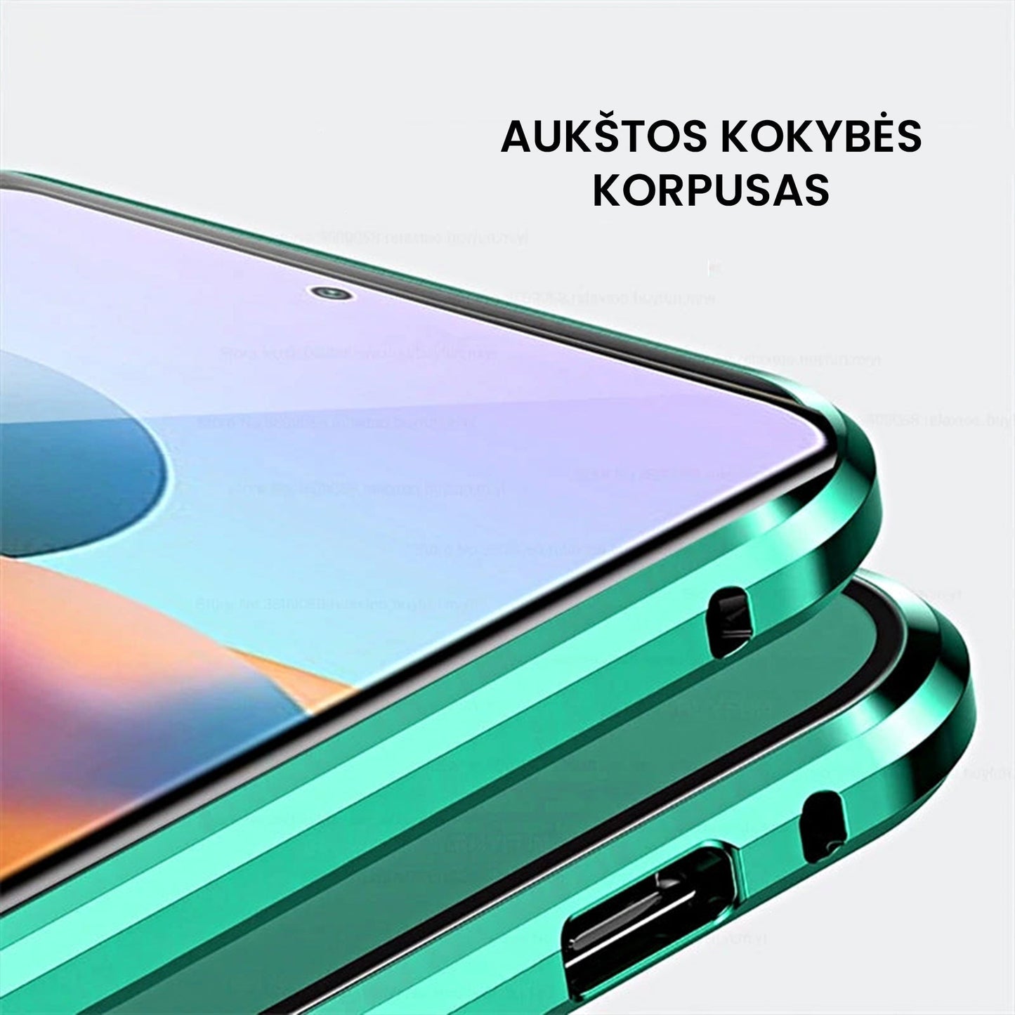Rūdīta stikla divpusējs tālruņa vāciņš (Samsung modeļiem)