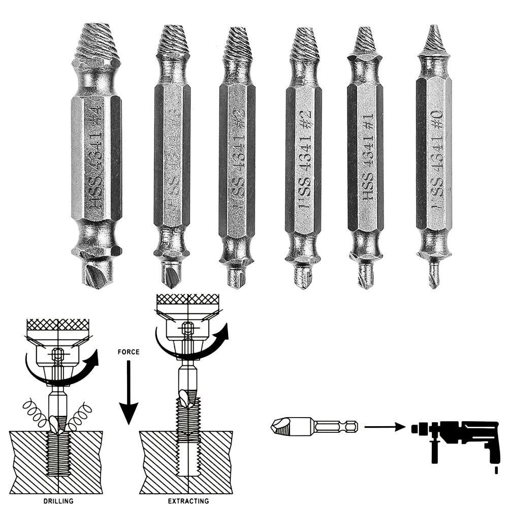 Skrūvju ekstrakcijas komplekts (6 uzgaļi)